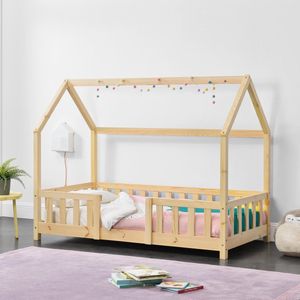 Kinderbed Sisimiut met uitvalbeveiliging 80x160 cm houtkleurig