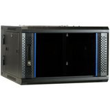 DSIT 6U wandkast (kantelbaar) met glazen deur 600x600x368mm (BxDxH) - serverbehuizing - serverrack - serverkast - 19 inch