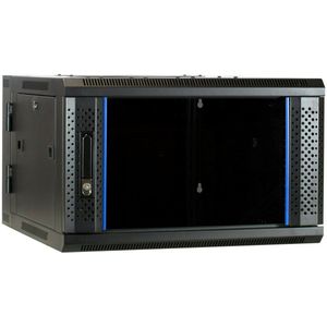 DSIT 6U wandkast (kantelbaar) met glazen deur 600x600x368mm (BxDxH) - serverbehuizing - serverrack - serverkast - 19 inch