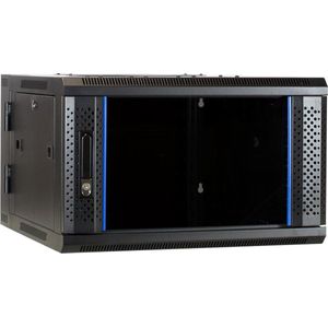 DSIT 6U wandkast / serverbehuizing (kantelbaar) met glazen deur 600x600x368mm (BxDxH) - 19 inch