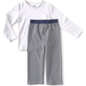 Little Label Pyjama Jongens - Maat 110-116 - Grijs, Wit - Zachte BIO Katoen