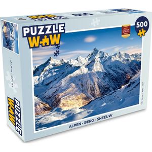 Puzzel Alpen - Berg - Sneeuw - Legpuzzel - Puzzel 500 stukjes