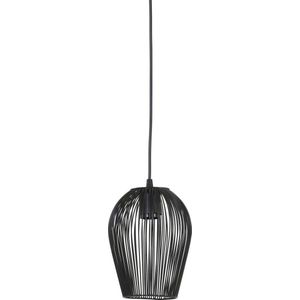 Light & Living Hanglamp Abby - Zwart - Ø16cm - Modern,Luxe - Hanglampen Eetkamer, Slaapkamer, Woonkamer