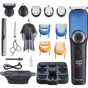 Draadloze Baardtrimmer 5-in-1 voor Mannen – Waterdichte Tondeuse met Neushaartrimmer