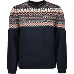 Blue Seven - Trui 376515 navy print ronde hals - maat M