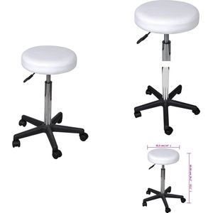 vidaXL Kantoorstoel - Kantoorstoelen - Computer En Tafelstoel - Computer En Tafelstoelen - Kantoorkruk wit