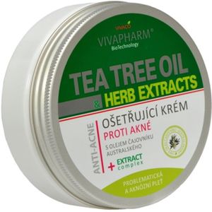 Gezichts- en lichaamscrème met Tea tree-olie en kruidenextracten, helpen op natuurlijke wijze acne-symptomen te verminderen