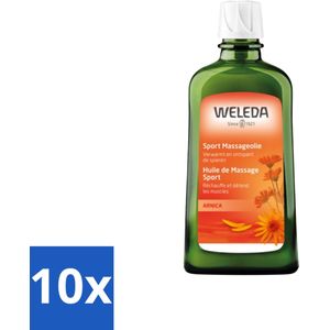 10 x WELEDA - Massageolie Sport - Arnica - 200 ml - Sportmassageolie - Spierkrampen - Spierstijfheid - Spierpijn - Ontspanning