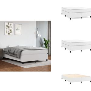 vidaXL Bedframe - Bedframes - Bed - Slaapmeubel - Bedframe kunstleer wit 140x200 cm