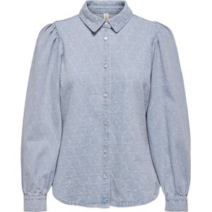 Only Blouse Onlrocco-eliza Ls Dnm Shirt Bj 15312762 Light Blue Denim Dames Maat - W42