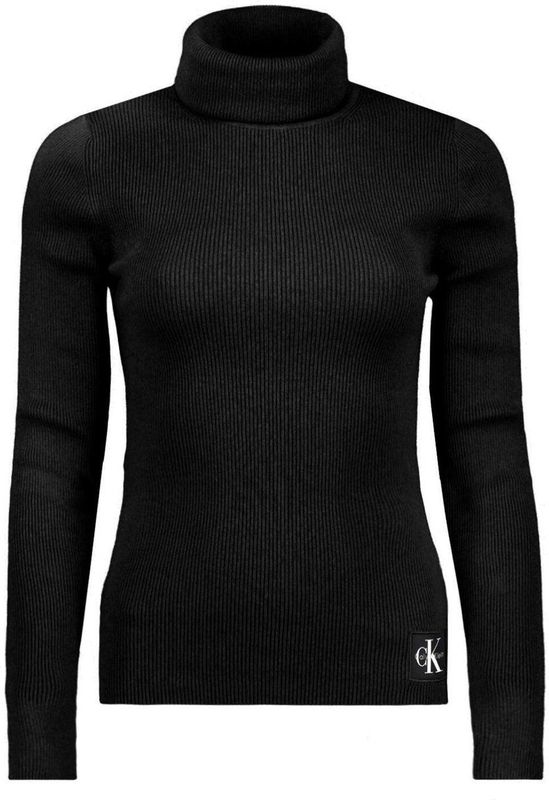Calvin Klein - Roll Neck Sweater - Zwart - Sweaters