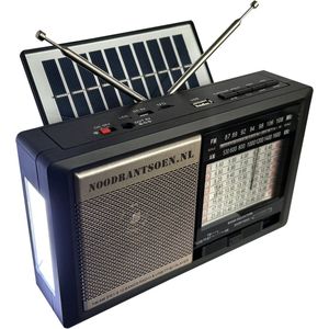 Noodrantsoen Noodradio - radio - voor noodpakket met wereldontvanger - xl zonnepaneel zonneenergie - met zaklamp en bluetooth, blijf altijd op de hoogste in noodsituaties met deze survival radio