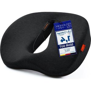 Ergonomische Zitring Stuitbeen - Comfortabel Zitkussen van Traagschuim - Premium Stuitbeenkussen voor Ontspannen Zitten - Modern Donut Kussen - Zwart
