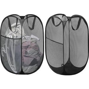 Pop Up Laundry Baskets 36 x 36 x 60 cm Foldable Mesh Laundry Hamper - Portable Net for Children's Room Dorm Travel - Pack of 2