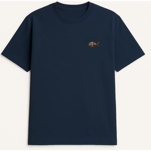 ich✟us Christelijk T-shirt Navy Donkerblauw – Unisex Ichtus Vis Shirt voor Heren & Dames – Zacht Katoen – Perfect Geloofscadeau & Kerstcadeau