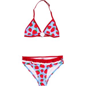 Bikini - Aardbeien - Blauw/Rood - Maat S