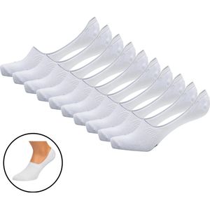 Hummel Basic Footies - Kousenvoetjes - 10 paar - Maat 32-35 - Wit - Katoen - Sokken Dames & Heren - Onzichtbare Sokken - Cadeau