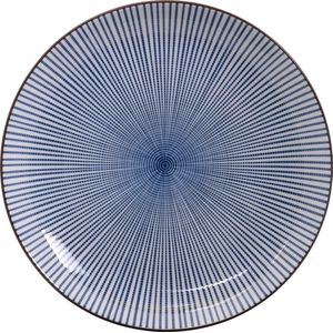 Tokyo Design Studio - Sendan Tokusa Blue - Dinerbord - Ã˜ 31 cm - Blauw/Wit