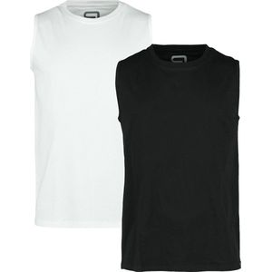 R.E.D. Rock-Engineered Design Set van 2 tanktops in zwart en wit - Heren - M