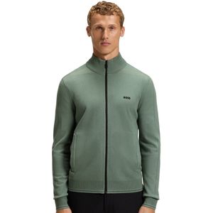 BOSS - Gebreid Vest - Regular Fit - Stretchmateriaal - Gestructureerde Voorkant