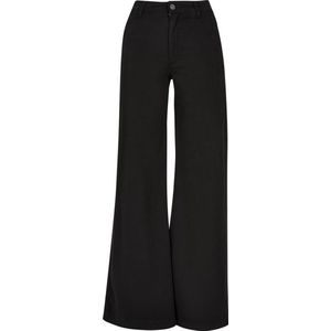 Urban Classics - High Waist Wide Leg Chino Wijde broek - Taille, 31 inch - Zwart