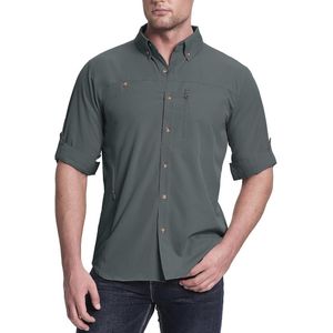 Sporthemd voor heren - Lange mouwen, UPF50+ UV-bescherming, Ademend en Sneldrogend