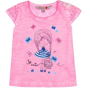 Boboli Combined T-shirt Met Korte Mouwen Roze 6 Months Meisjes