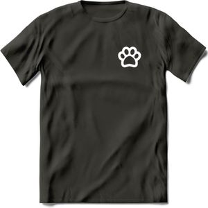 Cat Paw - Katten T-Shirt Kleding Cadeau | Dames - Heren - Unisex | Kat / Dieren shirt | Grappig Verjaardag kado | Tshirt Met Print | - Donker Grijs - 3XL