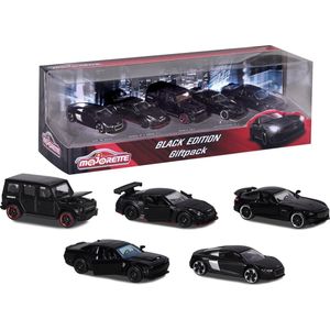 Majorette Black Edition 5 stuks Giftpack - 7,5cm - Voertuigen - Die-Cast - Vanaf 3 jaar - Speelgoedvoertuig