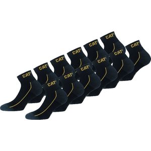 Caterpillar 12 Paar Robust Sneaker Werksokken - Versterkt op Hiel en Teen - Katoen Zwart 39-42