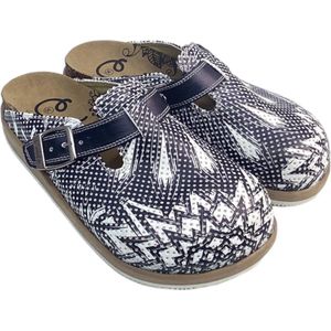 GOBY Clogs met Patroon – Handgemaakt – Premium Kwaliteit – Maat 42