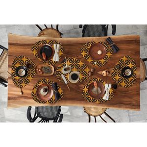 Placemat organisch - Placemats organic - Onderleggers - Patronen - Kerst - Goud - 10 stuks - Kerst - Cadeau - Kerstcadeau voor mannen, vrouwen en kinderen