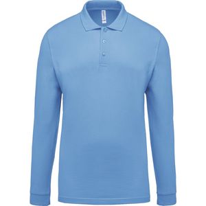 Kariban Piqué-herenpolo lange mouwen K256 - sky blue - 4XL