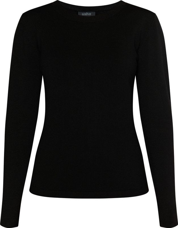 usha - BLACK LABEL - Trui - Zwart - Slanke Pasvorm - Lange Mouw