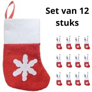 Kerstsok Bestekhouder Set van 12 stuks