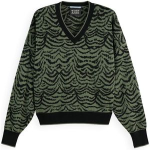 Scotch & Soda - Jacquard Trui - V-hals - Dames