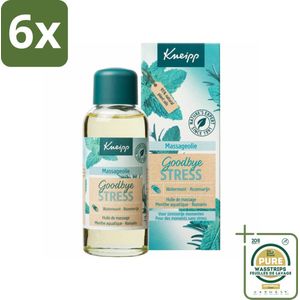 Kneipp - Massageolie - Goodbye Stress - Watermunt & Rozemarijn - 100 ml - Voordeelverpakking - 6 stuks - Stressvermindering - Rozemarijn