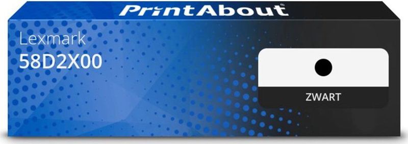 PrintAbout - Toner 58D2X00 - Zwart - Extra Hoge Capaciteit - Geschikt voor Lexmark