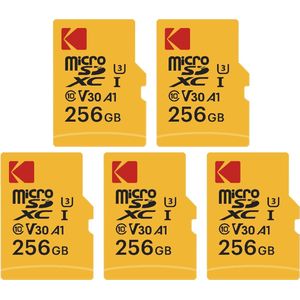 KODAK Micro SD 256GB - Pack van 5 - Class 10 - Inclusief Adapter