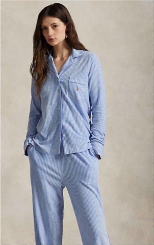 Ralph Lauren, damespyjama, blauwe streep, L