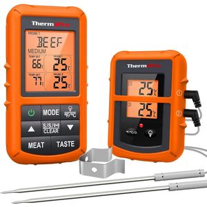 Draadloze Digitale Koken Voedsel Vlees Thermometer met Dubbele Sonde voor Roker Grill Barbecue