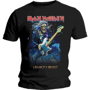 Iron Maiden - Eddie On Bass Heren T-shirt - S - Zwart
