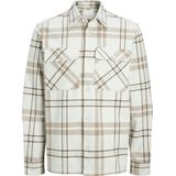 Jack & Jones Overhemd Jprraymond Melange Check Ls Overshi 12263647 Cloud Dancer/comfort Fi Mannen Maat - L