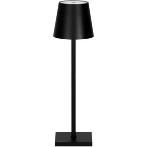 Mini Oplaadbare Tafellamp - Tafellamp Slaapkamer En Woonkamer - Draadloze Tafellamp Voor Binnen en Buiten - Draadloze Tafellamp op Batterijen- Tafellamp Oplaadbaar - Tafellamp Zwart - 26cm