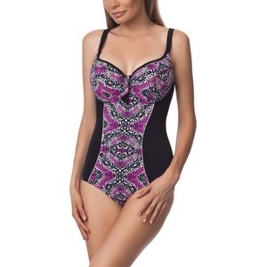 Antie Dames Zwemkleding – Badpak – Zwart/Wit – 36F - AN-MAKIRA-O