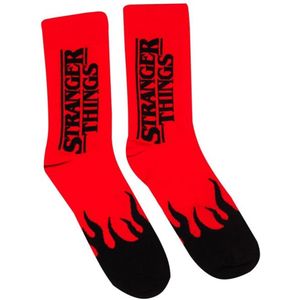 Stranger Things Red Flame Unisex Sokken - rood/zwart - S-M