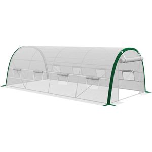 Grote Tuinkas Tunnel 18 m² - Ideaal voor Planten en Groenten - Met Oprolbare Deur en 8 Ramen