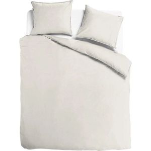 Dekbedovertrek - Dreamers Den - gewassen Katoensatijn - 300 TC Ivory - Lits jumeaux - 240x200/220cm - (260cm lengte) - creme