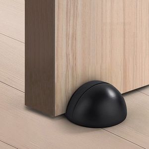 Finnacle - Deurstopper - Zwart - RVS - Deurbuffer - Voor binnen - Zelfklevend - Deurklem - 4,5/2,5CM - 2 stuks - Inclusief bevestigingsmateriaal - Deur tegenhouder - Kapotte muren - Deur tegenhouden