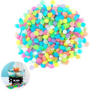 Lichtgevende decoratieve kiezelstenen - 300 stuks - tuin, aquarium, buiten - glanzend effect in donker - meerkleurig .